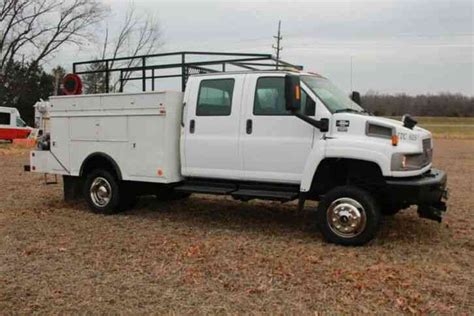 Chevy GMC 5500 4x4 Crew Cab Duramax Diesel Service Utility Truck F-550 450 (2009) : Utility ...