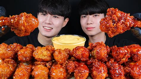 뱀파이어 치킨 리얼사운드 먹방ASMR MUKBANG SPICY FRIED CHICKEN & SWEET CHICKEN スパイシーなチキン Gà ไก่ Ayam eating ...