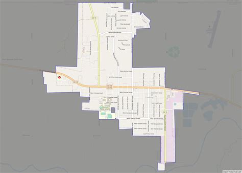 Map of Lindsay city, Oklahoma