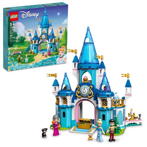 LEGO Disney Princess Cinderella and Prince Charming's Castle 43206 Doll House, Buildable Toy ...