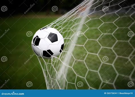 Soccer ball in goal stock photo. Image of football, goal - 26573634