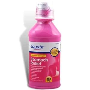 Amazon.com: Equate - Stomach Relief, Regular Strength Pink Liquid 262 mg, 16 fl oz, Compare to ...