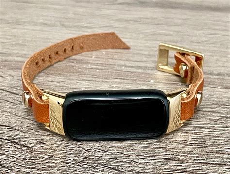 Gold Fitbit Luxe Band Slim Fitbit Luxe Bracelet Light Brown Fitbit Luxe Wristband Women Fitbit ...