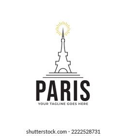 Paris Eiffel Tower Logo Design Stock Vector (Royalty Free) 2222528731 ...