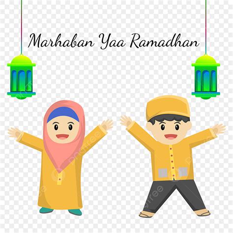 Happy Ramadhan Vector Art PNG, Happy Muslim Kids Welcome Ramadhan, Kid, Kids, Anak Anak PNG ...