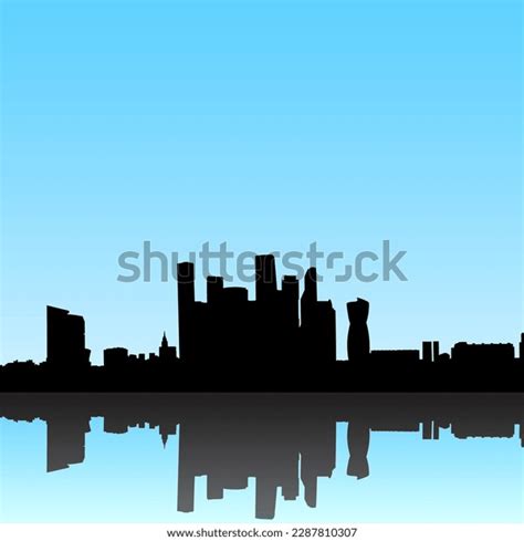 Moscow City Silhouette Skyline Skyscrapers Moscow Stock Vector (Royalty ...