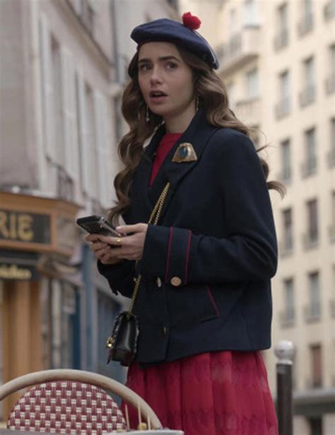 Emily in Paris Emily Cooper Blue Coat | Lily Collins Coat