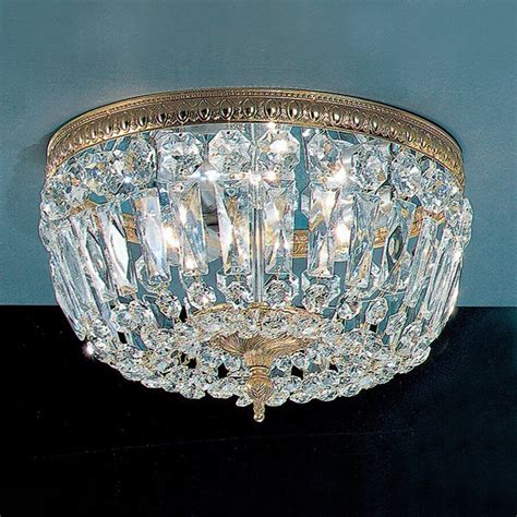 Classic Lighting Crystal Baskets 12-in Olde World Bronze Crystal Flush Mount Light at Lowes.com