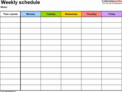 Free Online Schedule Template Of Weekly Calendar Pdf ...