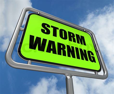 Storm Warning Sign Represents Forecasting Danger Ahead | Stock image ...