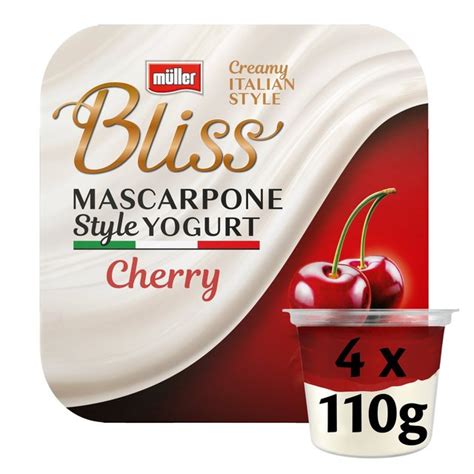 Muller Bliss Mascarpone Style Cherry Yogurts | Ocado