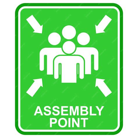 Premium Vector | Assembly point, green and white signs