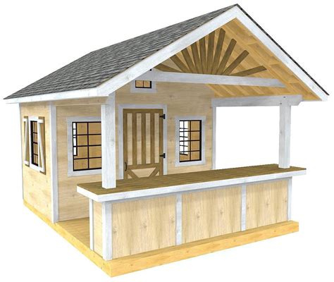 Wooden shed plan with bar and gable roof | Building a shed, Wooden ...