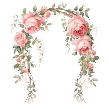 Wedding Arch With A Rose Vine Watercolor Illustration, Wedding, Flower ...