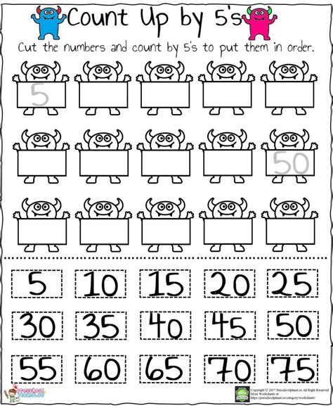 Skip Counting By 5's Worksheets