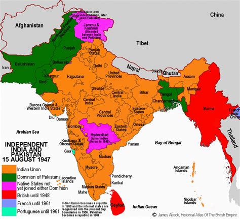 Map of states of India and Pakistan in 1947. – @lazy-native on Tumblr