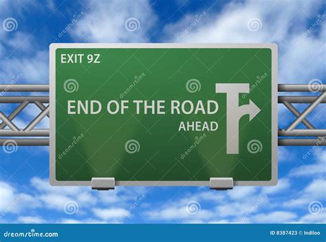 End of the road sign stock image. Image of turn, white - 8387423