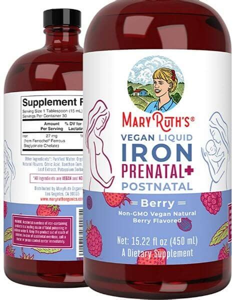 Mary Ruth Organics Liquid Prenatal & Postnatal Iron | Garage Gym Reviews