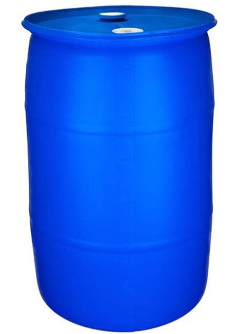 55 GALLON DRUM, PLASTIC, CLOSED HEAD, UN RATED, FITTINGS - BLUE