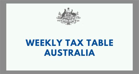 Weekly Tax Table Australia 2024 PDF, ATO Tax Rates & Codes