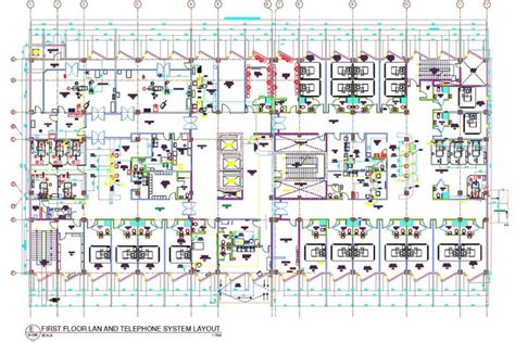 Lan and Telephone System Layout Design Architecture Plan