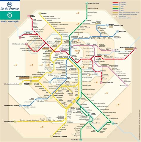 Paris metro zone map - Paris zone map metro (Île-de-France - France)