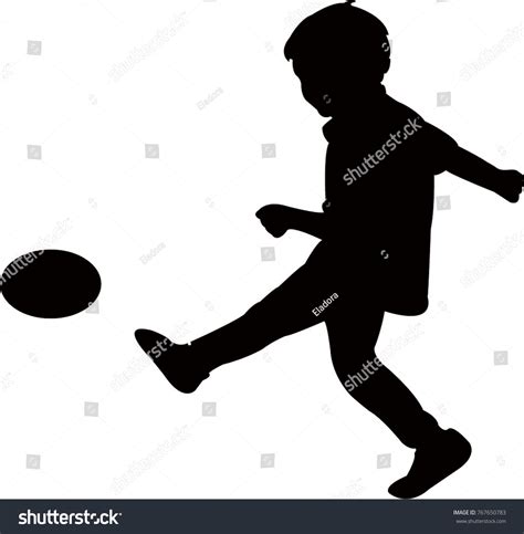 Boy Kicking Ball Silhouette Vector Stock Vector (Royalty Free ...