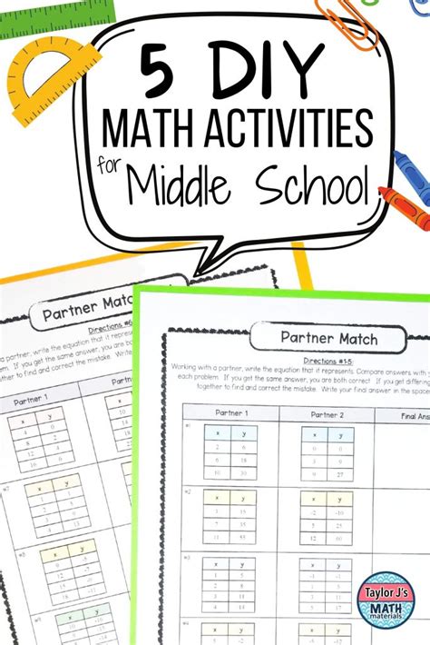 5 Engaging Middle School Math Activities – Great for anytime of the year!