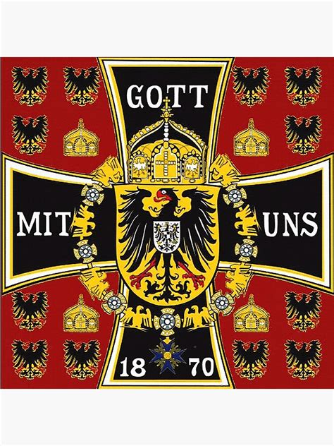 "Prussian Battle Flag of 1870 on red" Poster by edsimoneit | Redbubble