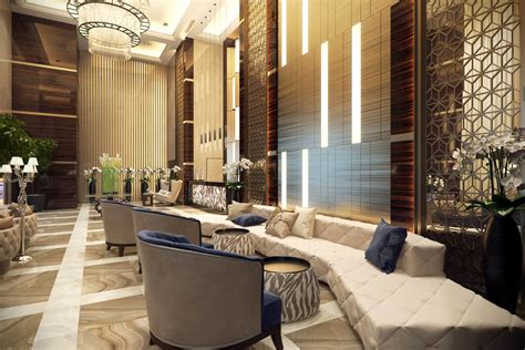 Modern hotel lobby design ideas with fancy furniture