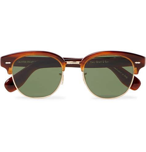 OLIVER PEOPLES - Cary Grant 2 Sun Round-Frame Acetate and Gold-Tone Sunglasses - Brown Oliver ...