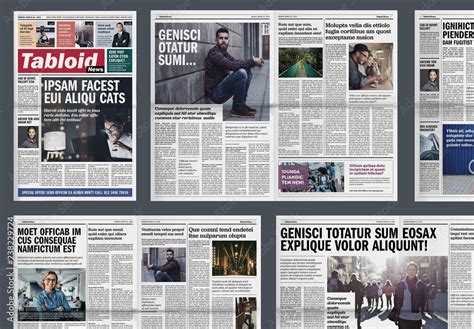 Tabloid Newspaper Layout Stock Template | Adobe Stock