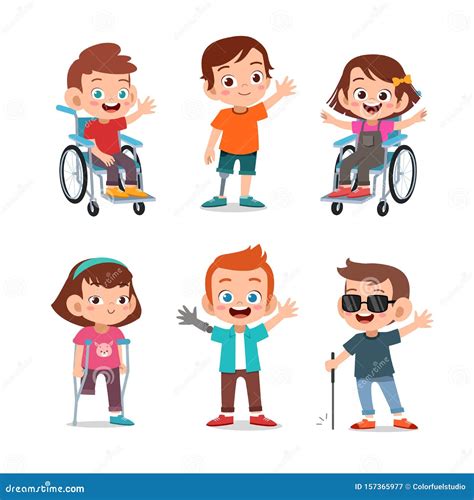 Disabled People Kids Vector Illustration Stock Illustration ...