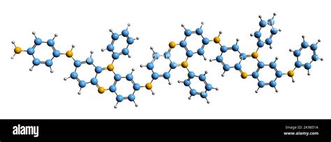 3D image of Aniline Black skeletal formula - molecular chemical ...