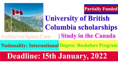 University Of British Columbia Canada Scholarships 2022