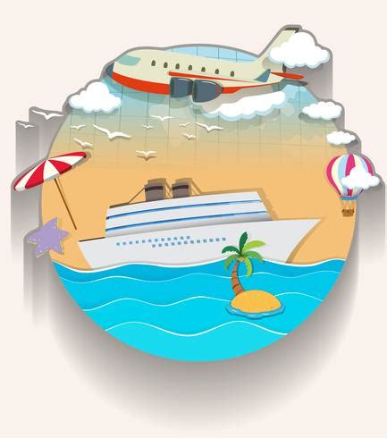 Travel theme with cruise and airplane 418623 Vector Art at Vecteezy