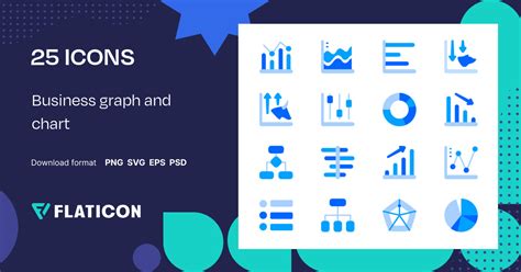 Business graph and chart Icon Pack | Blue | 25 .SVG Icons