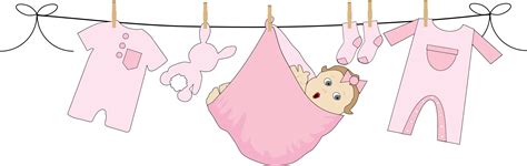 baby girl clothesline clipart - Clip Art Library
