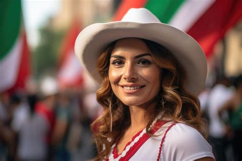 Premium AI Image | A woman and Mexican flag independence of Mexico Independencia de Mxico