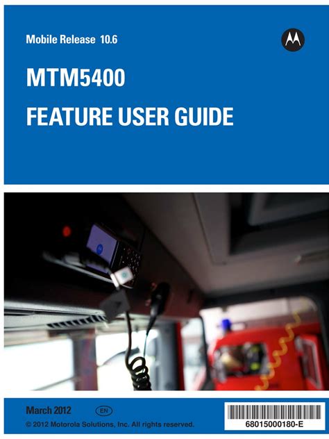 MOTOROLA MTM5400 FEATURE USER MANUAL Pdf Download | ManualsLib