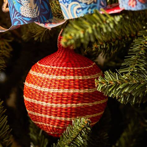 Orange And Red Christmas Baubles Pack Of Three By Washein