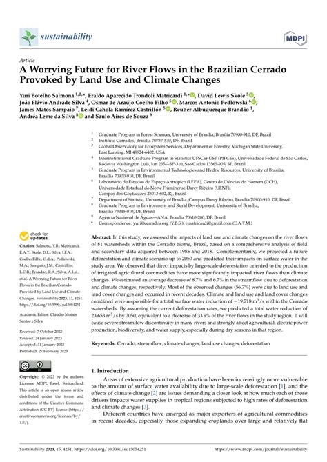 (PDF) A Worrying Future for River Flows in the Brazilian Cerrado Provoked by Land Use and ...