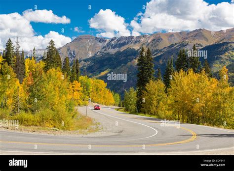 Fall on Route 550 San Juan Skyway Scenic Byway also known as Million Dollar Highway between ...