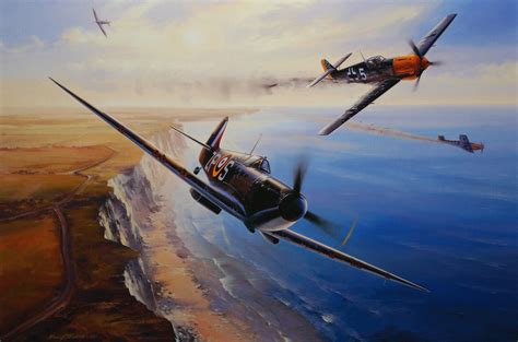 HD wallpaper messerschmitt bf 109 supermarine spifire battle of britain ww2 war dogfight drawing ...