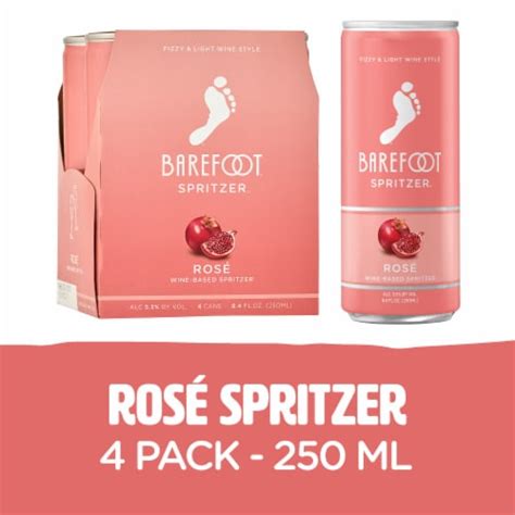 Barefoot Spritzer Rose California Wine Cans, 4 cans / 250 mL - Pick ‘n Save