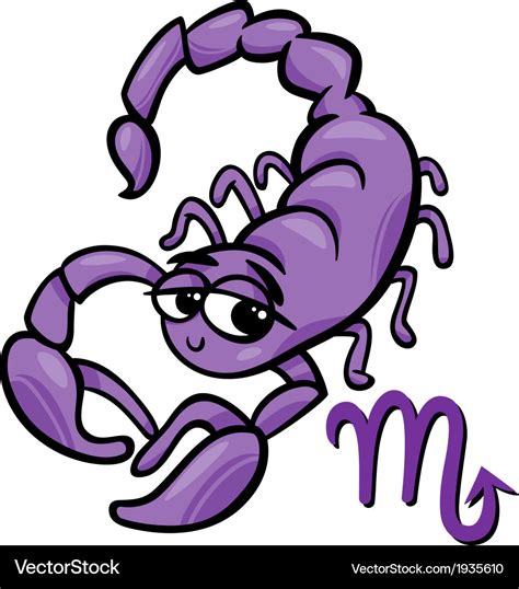 Scorpio zodiac sign cartoon Royalty Free Vector Image