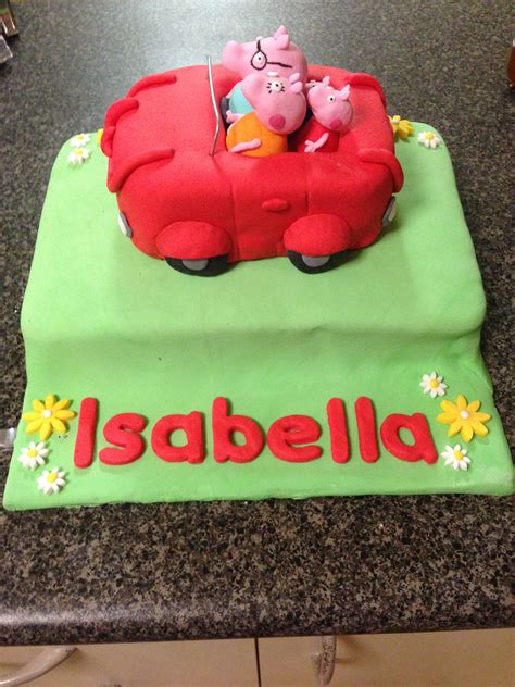 Peppa Pig car cake | Car cake, Peppa pig car, Cake