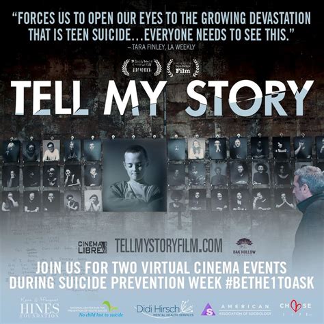 Watch “Tell My Story” Free Online for National Suicide Prevention Week ...