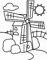 Windmill Colouring Picture For Kids  Coloring Online Free sketch template