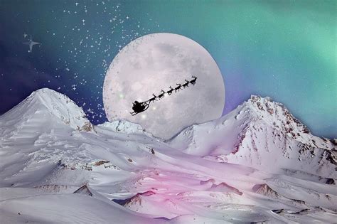 Christmas moon Digital Art by Lia W - Fine Art America